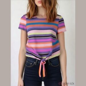 Project RUNWAY Pink Purple Tie Front T-Shirt